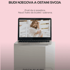 Na slici: Ivana, autorka master programa za žene Budi njegova a ostani svoja, na eranu laptop dok gleda sa stranice kursa koji je promenio živote hiljade žena. Ovaj digitalni kurs uči žene kako da budu voljene bez da izgube sebe – kroz 10 moćnih modula, vođene vežbe i meditacije.